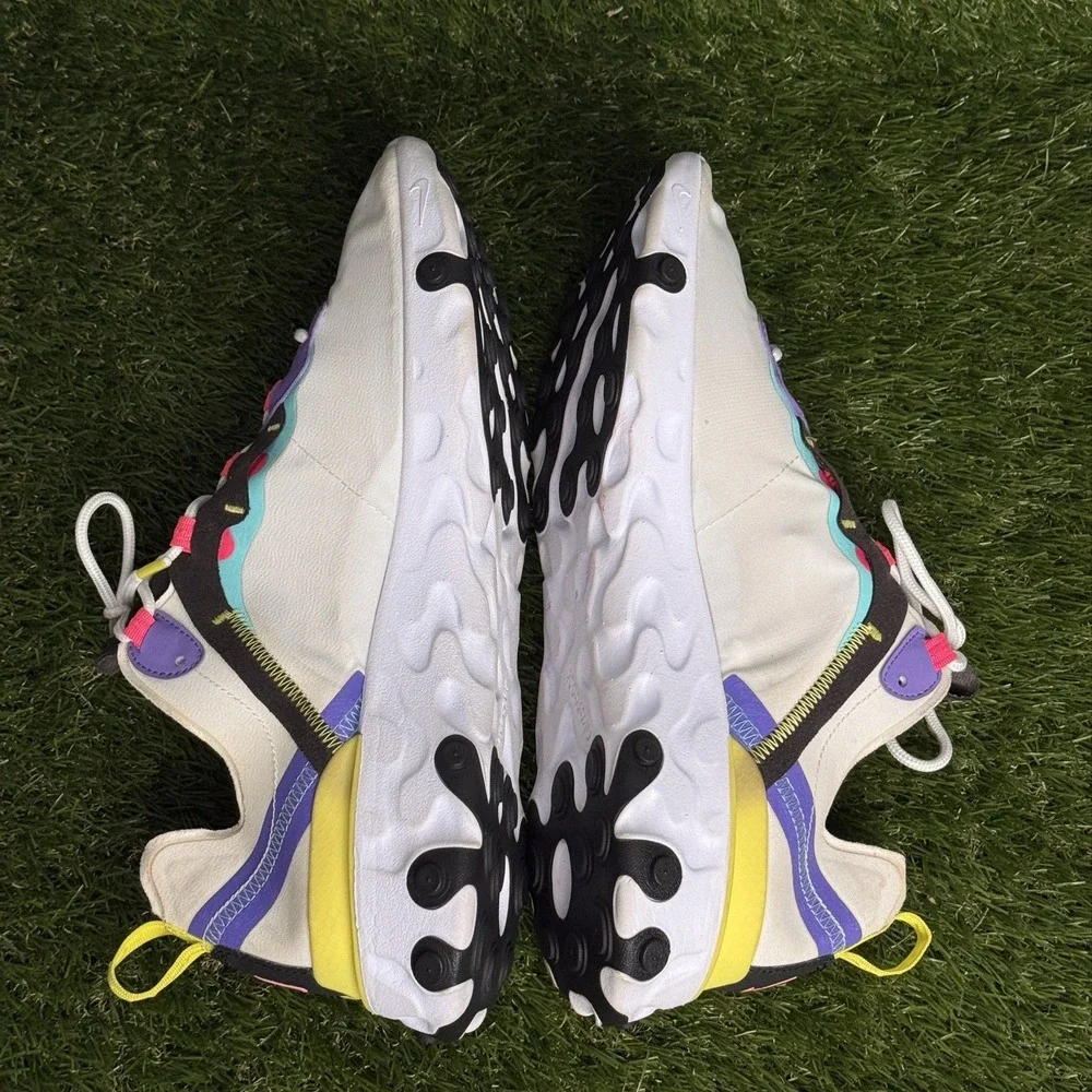 Nike React Element 55 Mens Size 11 White Pink Purple Running Shoes CK0846-100